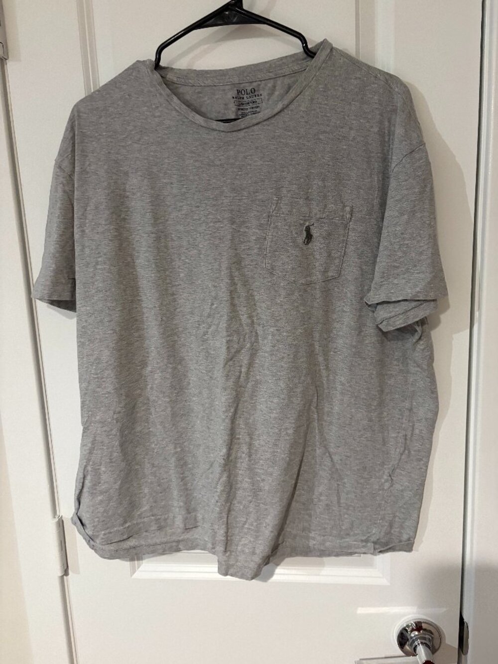 Polo Ralph Lauren Men's Classic-Fit Crewneck Pocket Large Gray T-Shirt